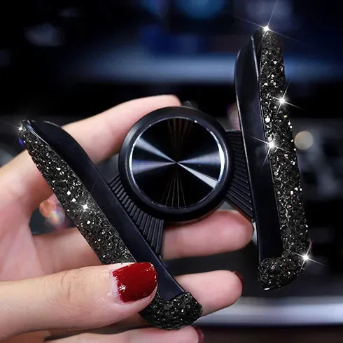 Stylish and Shiny Crystal Diamond Car Phone Holder 360° Rotatable Universal Fit for Secure Grip and Stylish Upgrades