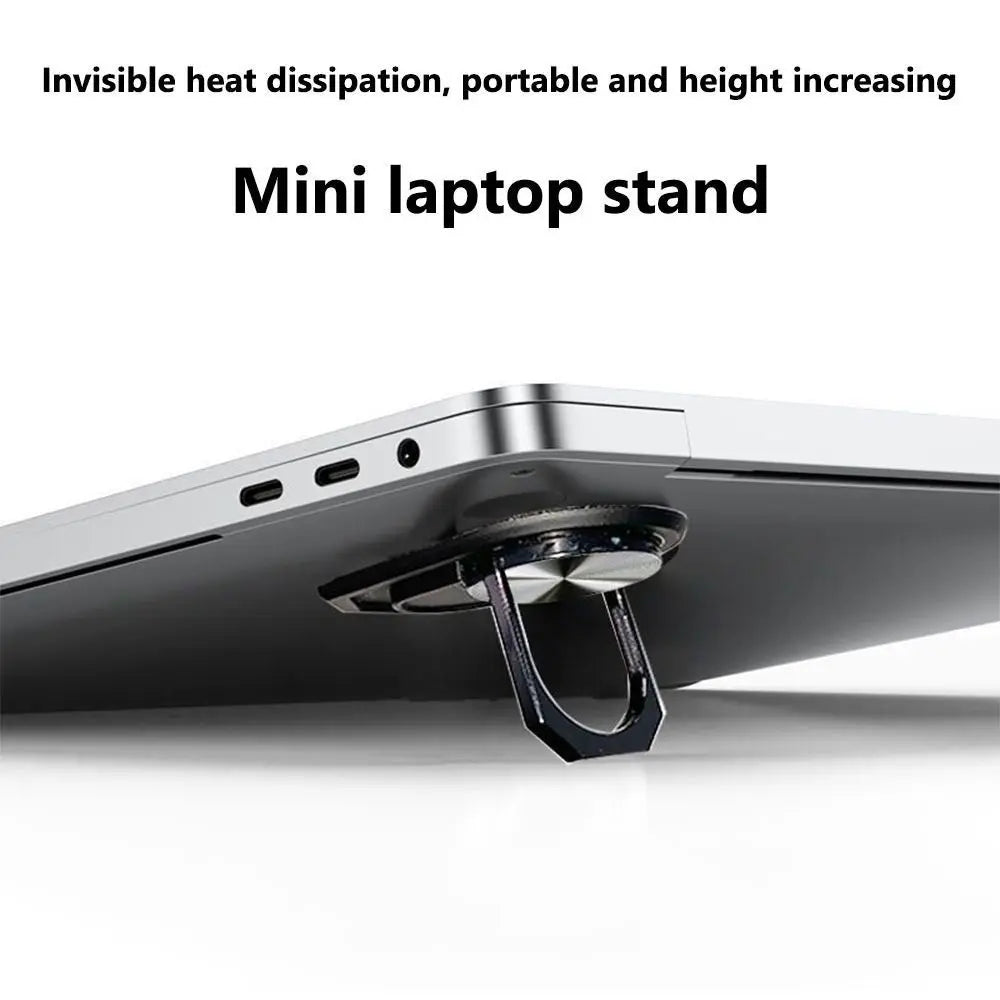 1 Pair Universal Alloy Laptop Stand Aluminium Alloy Foldable Notebook Bracket Non-slip Invisible Support Desktop Holder