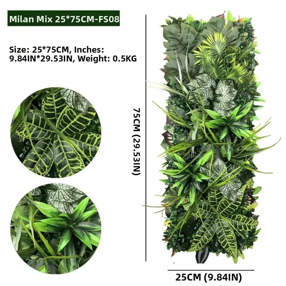 Realistic Artificial Plant Grass Wall Ivy Rattan Leaves Faux Jungle Grass Panel Vibrant Greenery Branches