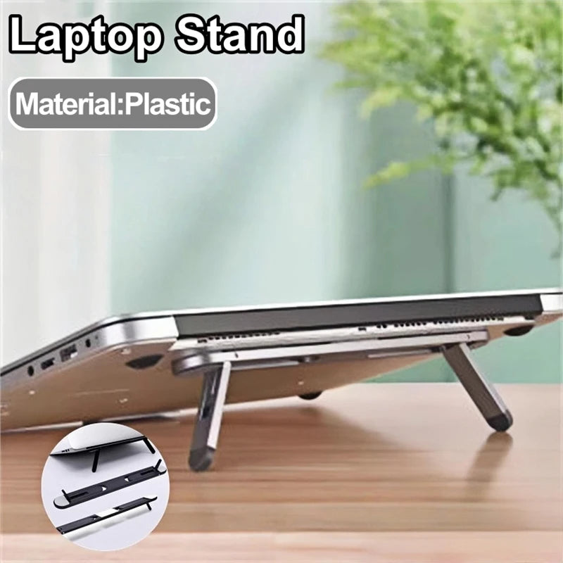 Portable Notebook Support Riser Cooling Bracket Self Adhesive Invisible Folding Laptop Stand for Macbook Lenovo Samsung Notebook