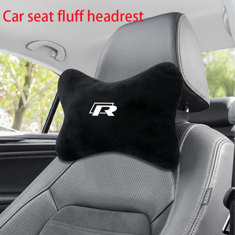 Car seat headrest neck support cushion for Volkswagen R Rline Golf Tiguan Polo CC Passat B7 R36 Scirocco T5 Beetle Golf