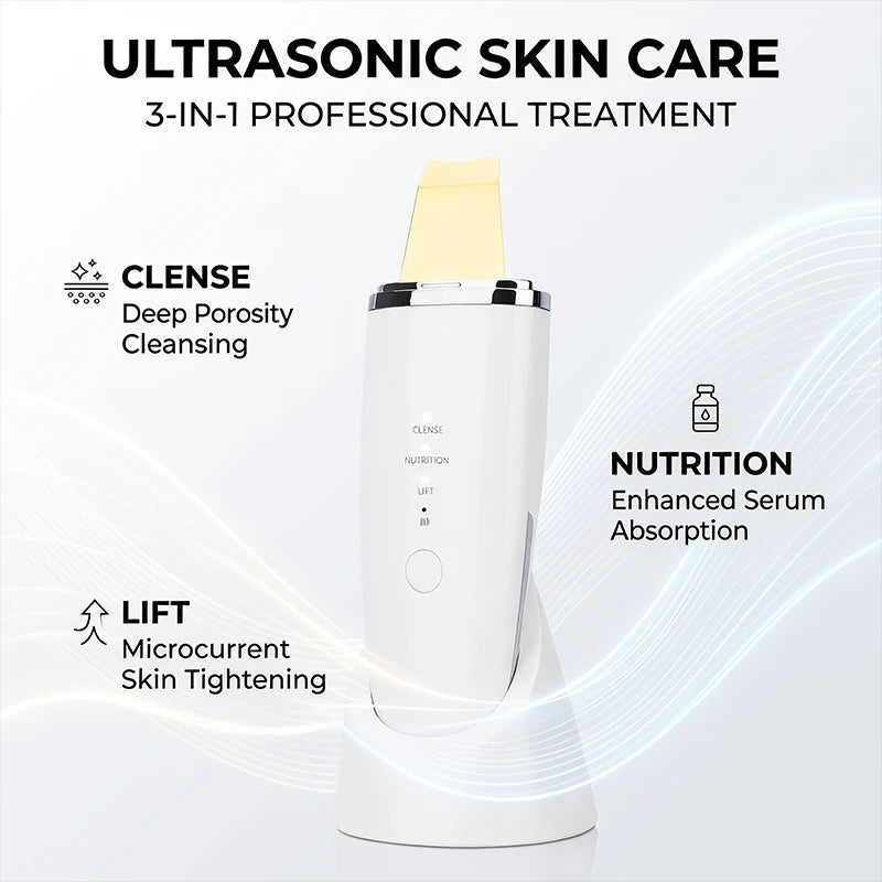 LESEN Skin Care Ultrasonic Skin Scrubber Blackheads Whiteheads Exfoliator Vibrating Facial Scraper Pore DeepCleanser Face Lifter