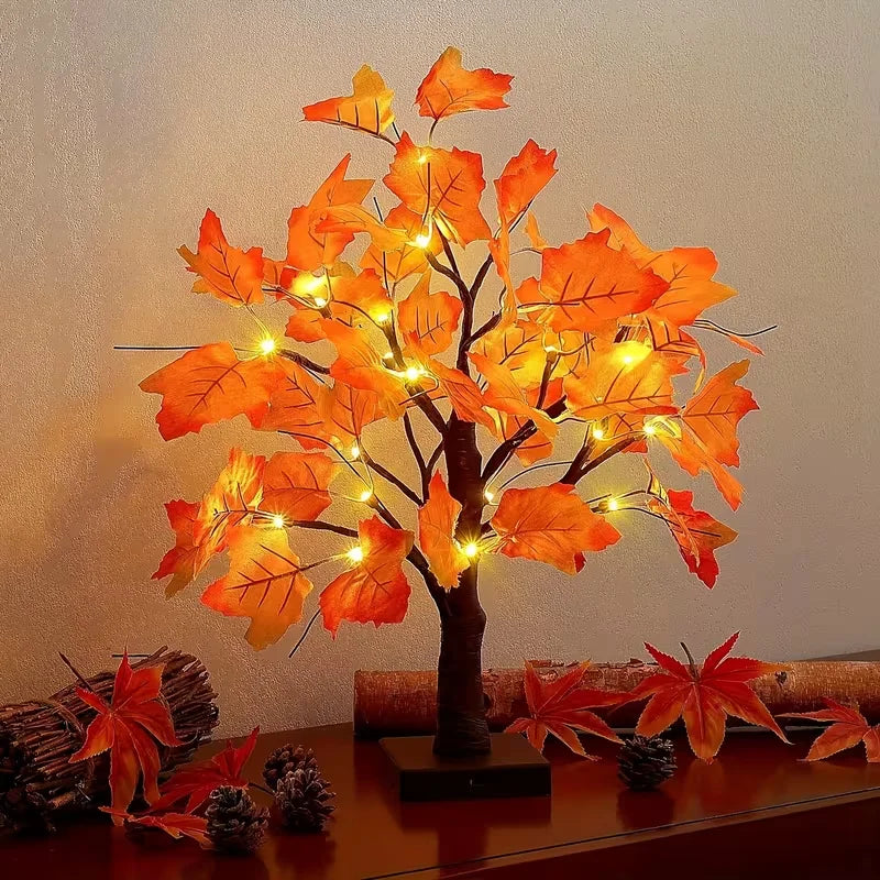 1pc 24 LED Artificial Black Birch Tree Light DIY Branches Table Lamp For Fall Gifts Home Bedroom Holiday Party Halloween Decor