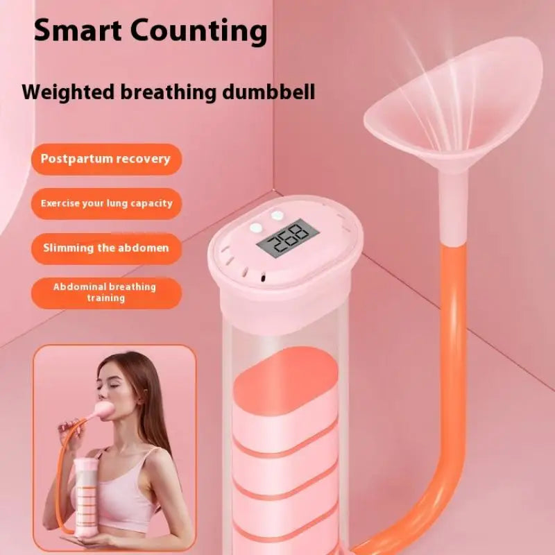 Adjustable Diaphragm Breathing Dumbbell Trainer For Core Strength Facial Toning Lung Capacity Expander