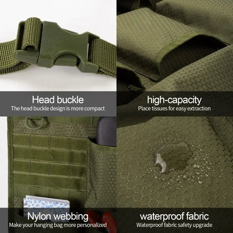 Seat Back Storage Bag Car Seat Storage Organizer Tactical Camo Hanging Bags Car Stowing Tidying Pocket Interior Accessories