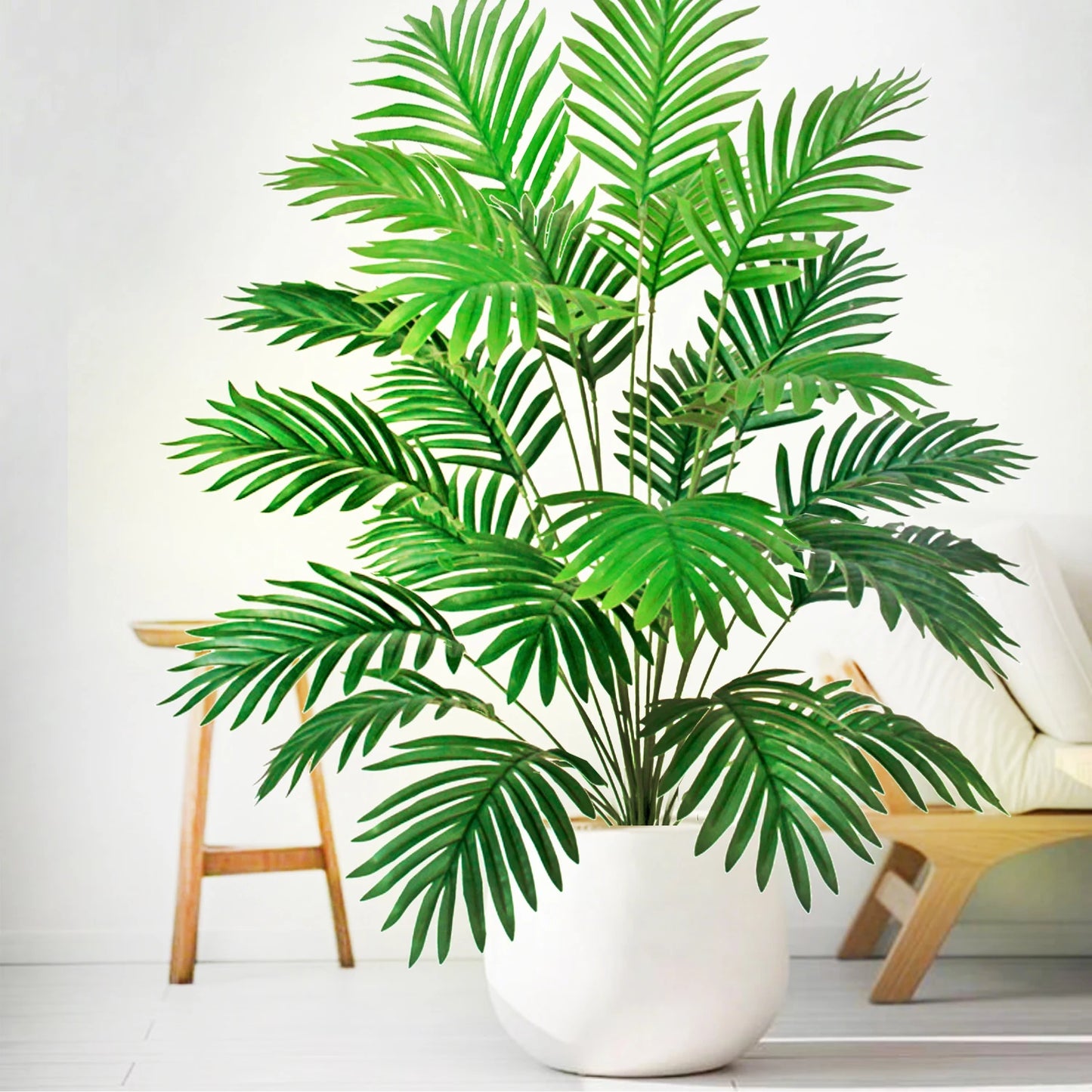 52-145cm  Artificial Palm Tree Tropical Fake Plant Green Plastic Palm Leaf Branches Suitable for Home Garden Decoration
