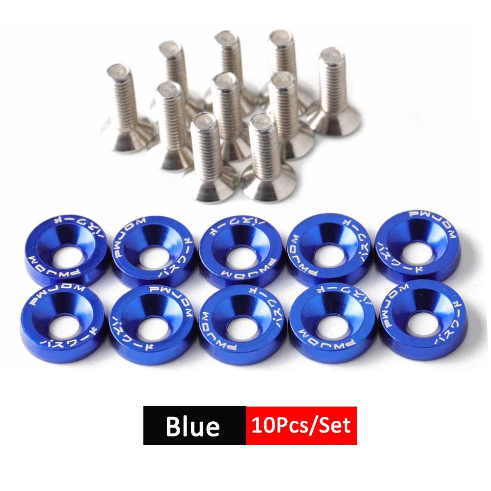 1Set Billet Aluminum Fender Bumper Washer Bolt Engine Bay Screw Dress Up Kit JDM M6x20mm Bolts  2026   NEW
