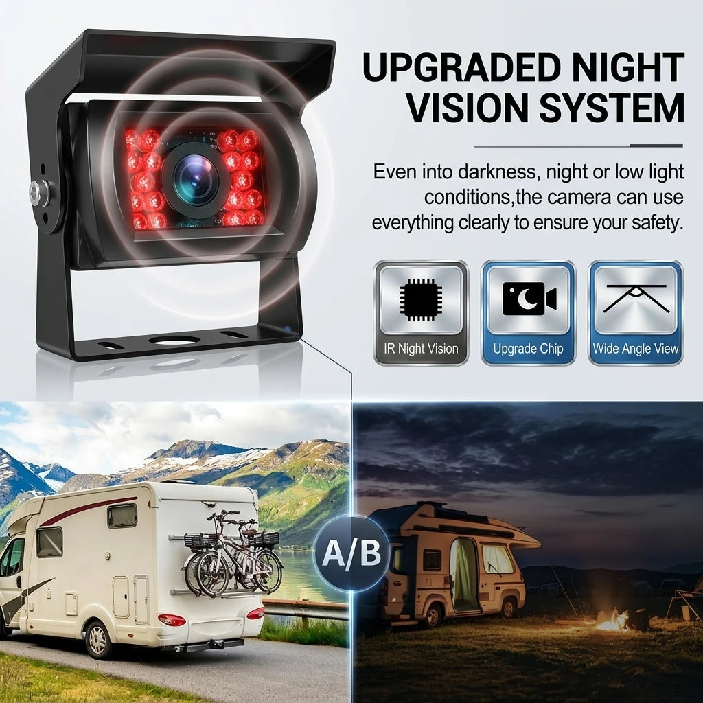 2.5G WiFi HD 720P 50M Wireless Car Rear View Camera For Truck Trailer Bus RV IOS Android 150° Night Vision DVR Recorder