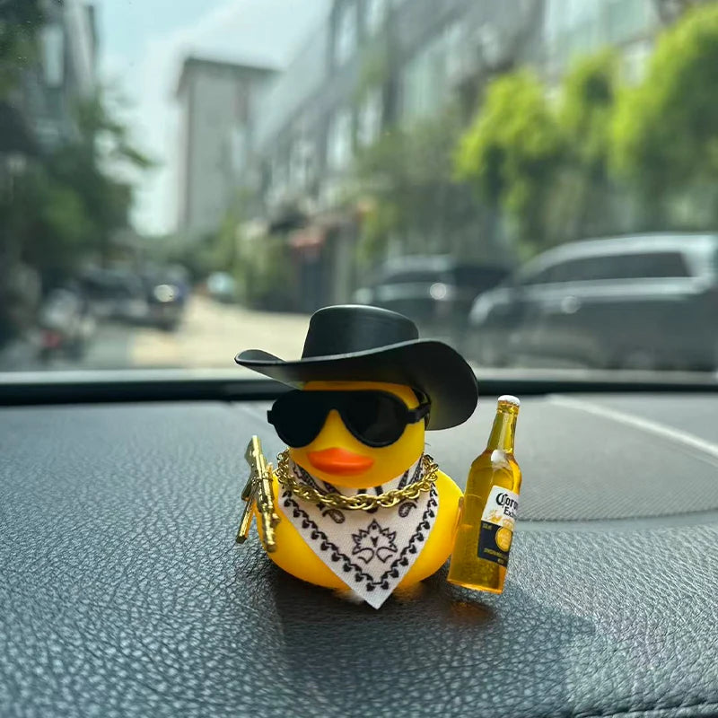 Cowboy Rubber Duck Car Ornament for Jeep Duck Car Dashboard Decorations Rubber Duck Car Accessories
