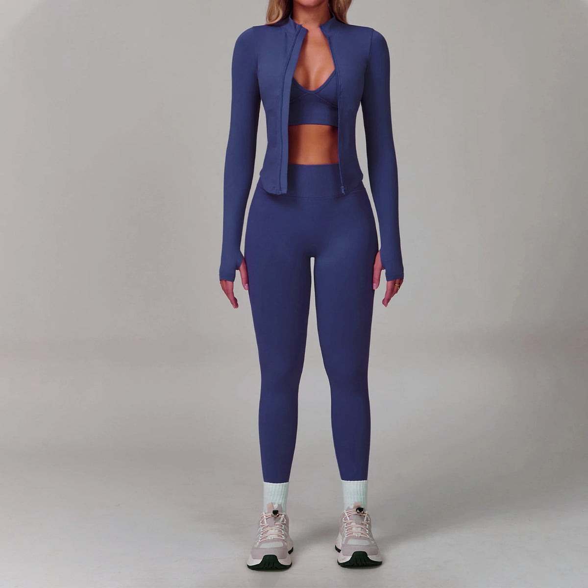 2/3PCS Seamless Yoga Set Gym Workout Athletic Wear Women Legging Fitness Bra Crop Top Long Sleeve Sports Shorts Activewear XP272