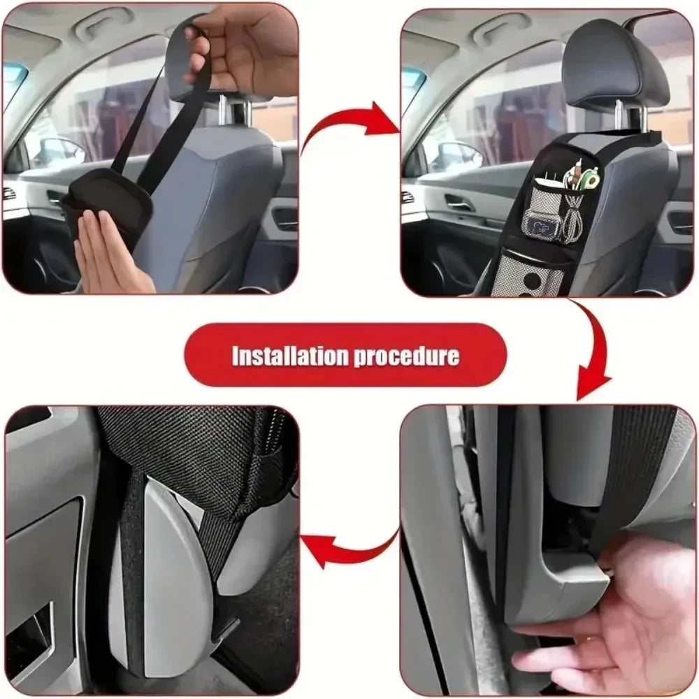 Universal Car Seat Side Hanging Storage Organizer Bag Multifunctional Vehicle Mesh Pocket Hold Car Interior Accessories