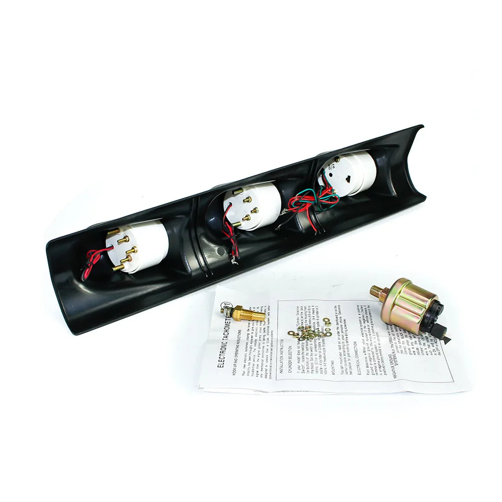 Car modification revolutions meter, water temperature meter, hydraulic pressure meter, three-in-one racing instrument
