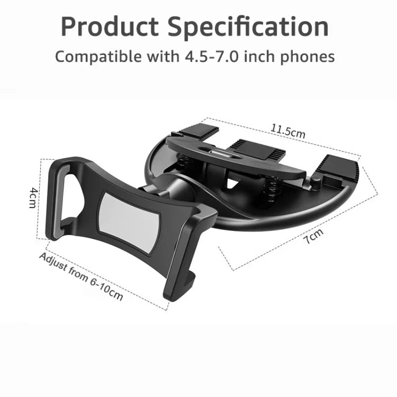 CD Slot Car Phone Holder Universal Car Mobile Phone Stand Support for iPhone 15 14 Car Phone Mount for 4.5-7.0 inch Phone