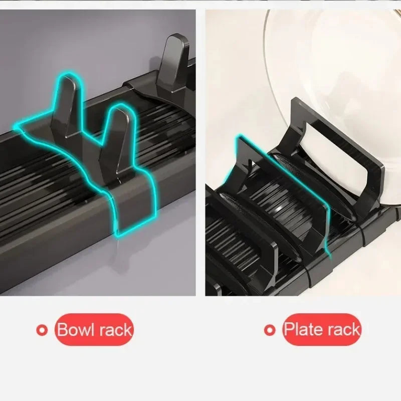 Retractable Drawer Bowls Plate Storage Holder Shelves Countertop Sink Supplies Shelf Kitchen Under Cabinet Adjustable Dish Rack