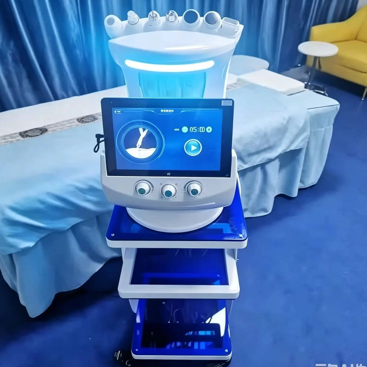 Home Salon 7 Functions Ice Blue Facial Beauty Machine Skin Detox Hydration Ultrasonic Lifting Microdermabrasion Skin Care Equipm