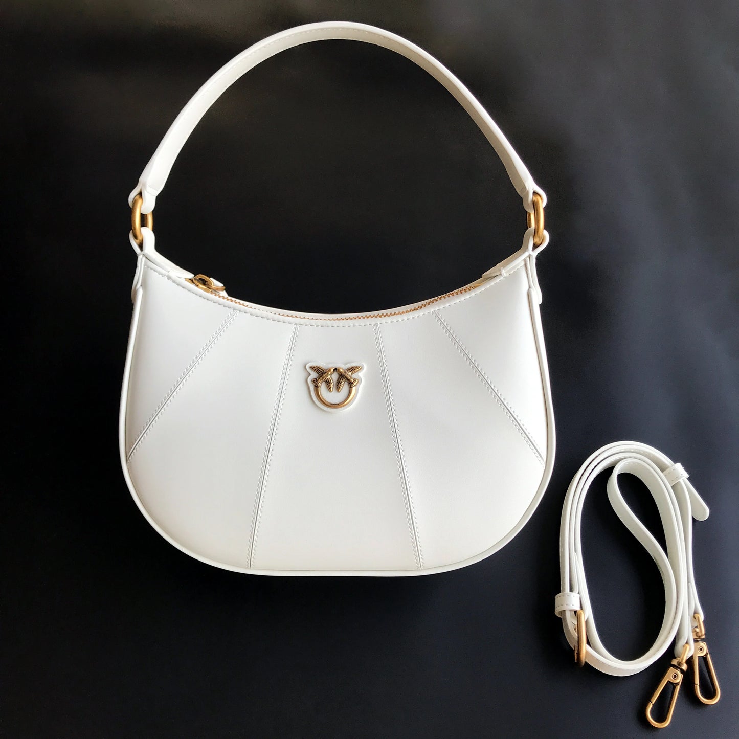 2026 Luxury Pinko‑Inspired Swallow Bowling Bag Top Grain Leather Women’s Minimalist High Quality Handbag