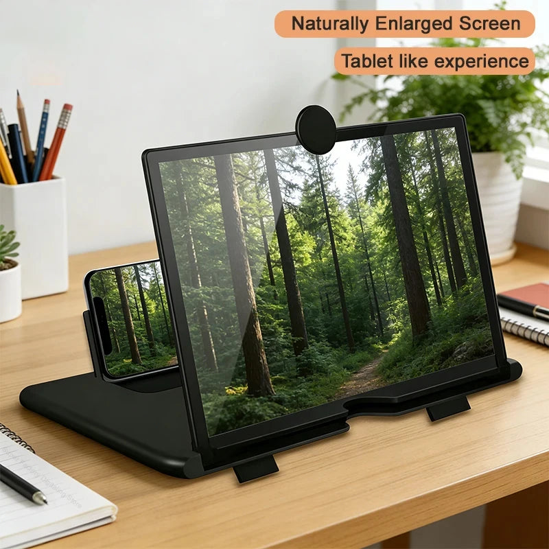 12"Mobile Phone Magnifier Ultra-HD Screen for Easy TV Viewing Orientation for Landscape Use Eye Protection Full-Screen