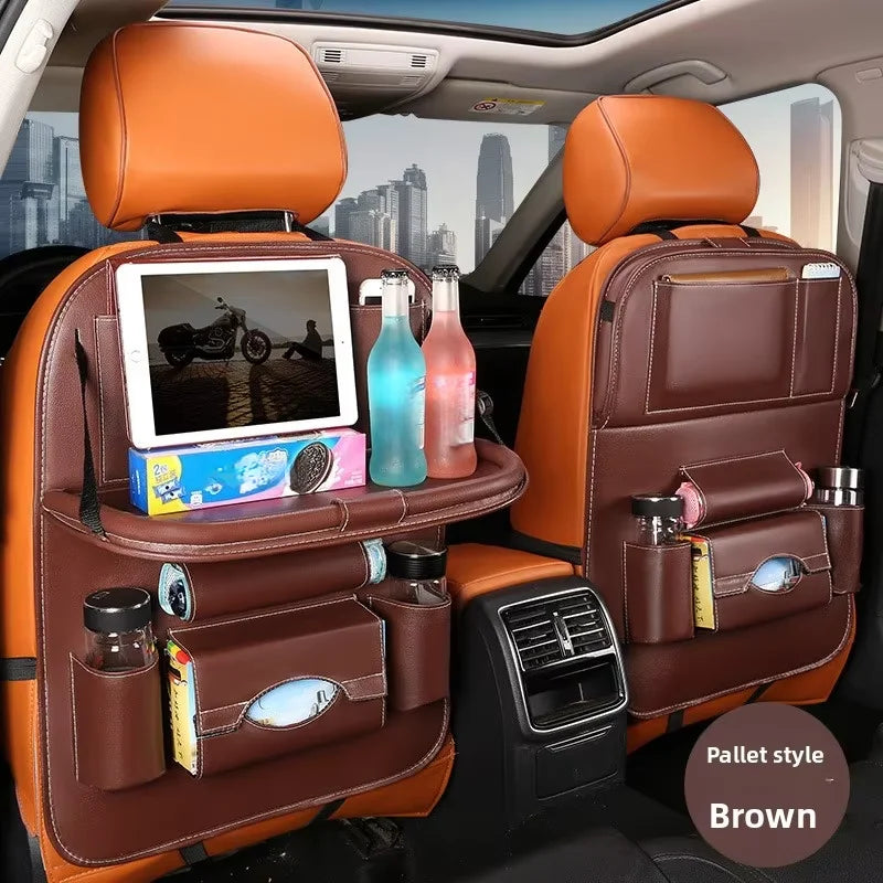 KASYPHE 2026 New Car Seat back Storage Organizer Bag Universal PU Leather Multifunction Storage Box Stowing Tidying Pocket Auto