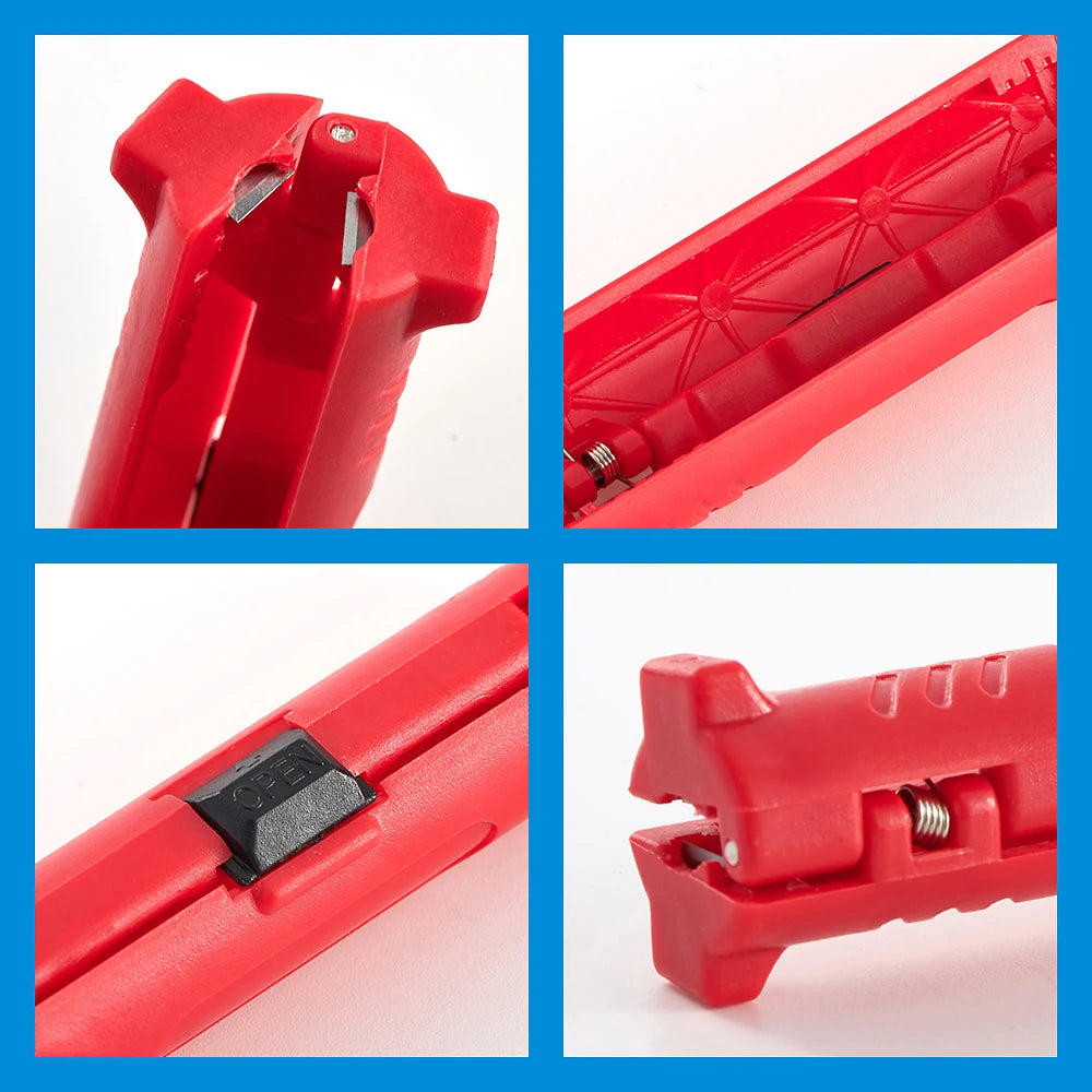1pcs Electrical Wire Stripper Pen Rotary Coax Coaxial Cable Wire Pen Cutterl Round Grip Spring Lever Network Cable  Stripper