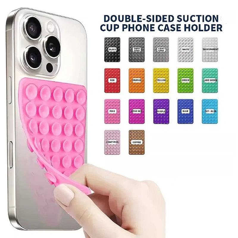 Silicone Double Sided Suction Cup Phone Mount Hands-Free Mobile Stand Airplane Travel Essential Compatible Any Smartphone