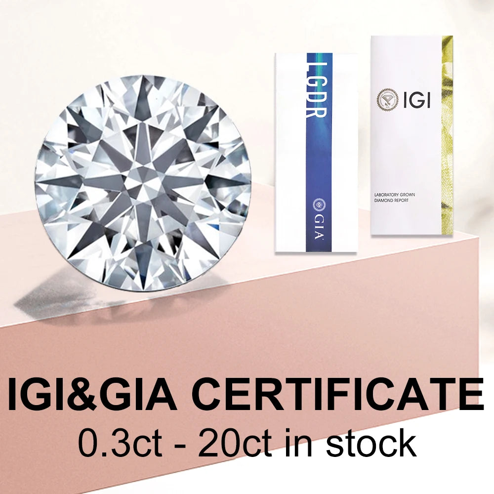 Messi Jewelry With IGI GIA Certificate Lab Grown Diamonds 0.3ct 0.5ct 0.6ct 0.8ct 1ct 1.5ct 2ct 3ct CVD HPHT Created Diamond