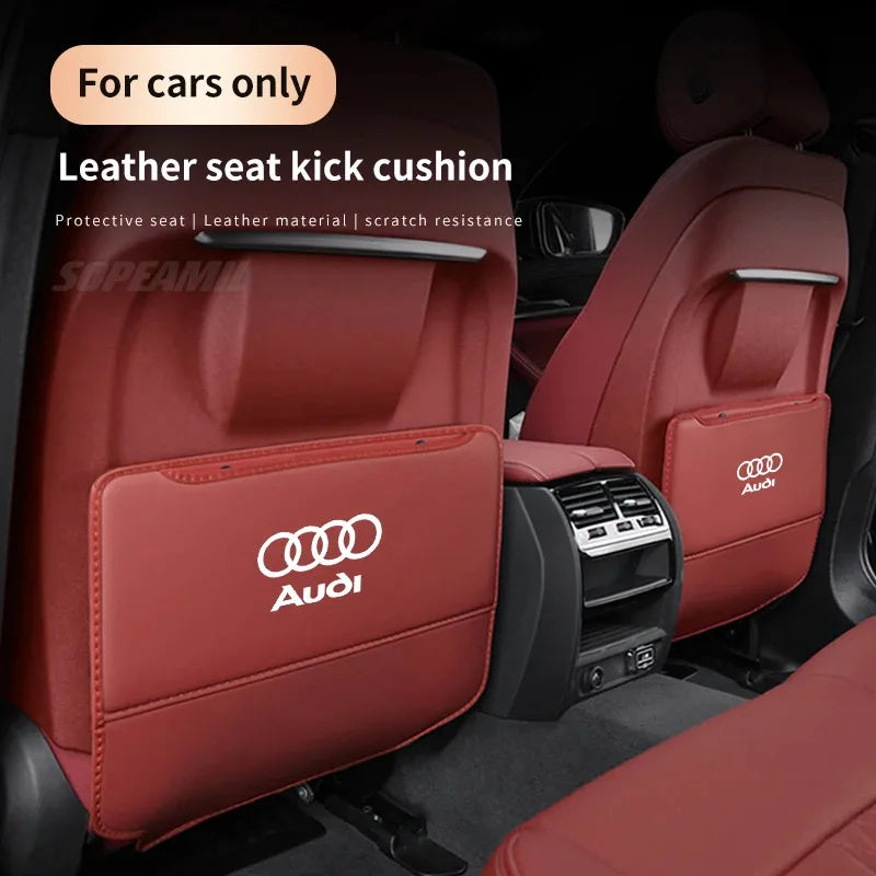 For Audi A3 A4 A5 A6 A7 A8 RS3 RS4 RS5 RS6 S3 S4 S5 Q3 Q5 Q7 Q8 Car Seat Back Storage Bag Rear Backrest Protection Anti-kick Pad