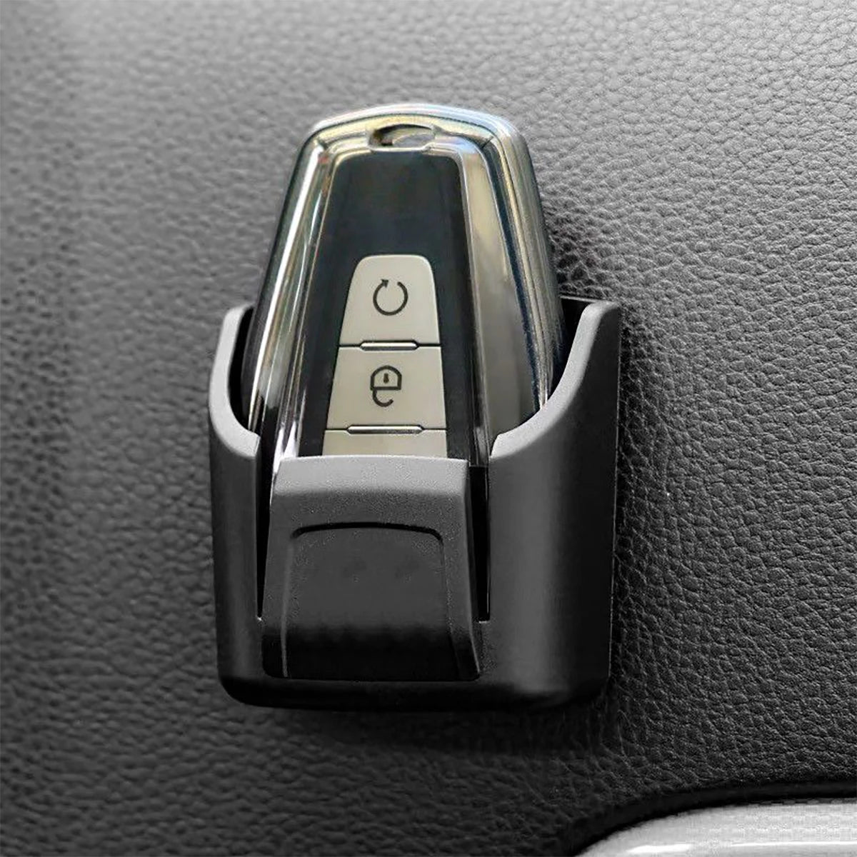 PVC Car Key Holder with Remote Control Slot - Durable Black Car Key, Card, and Accessory Storage Manager