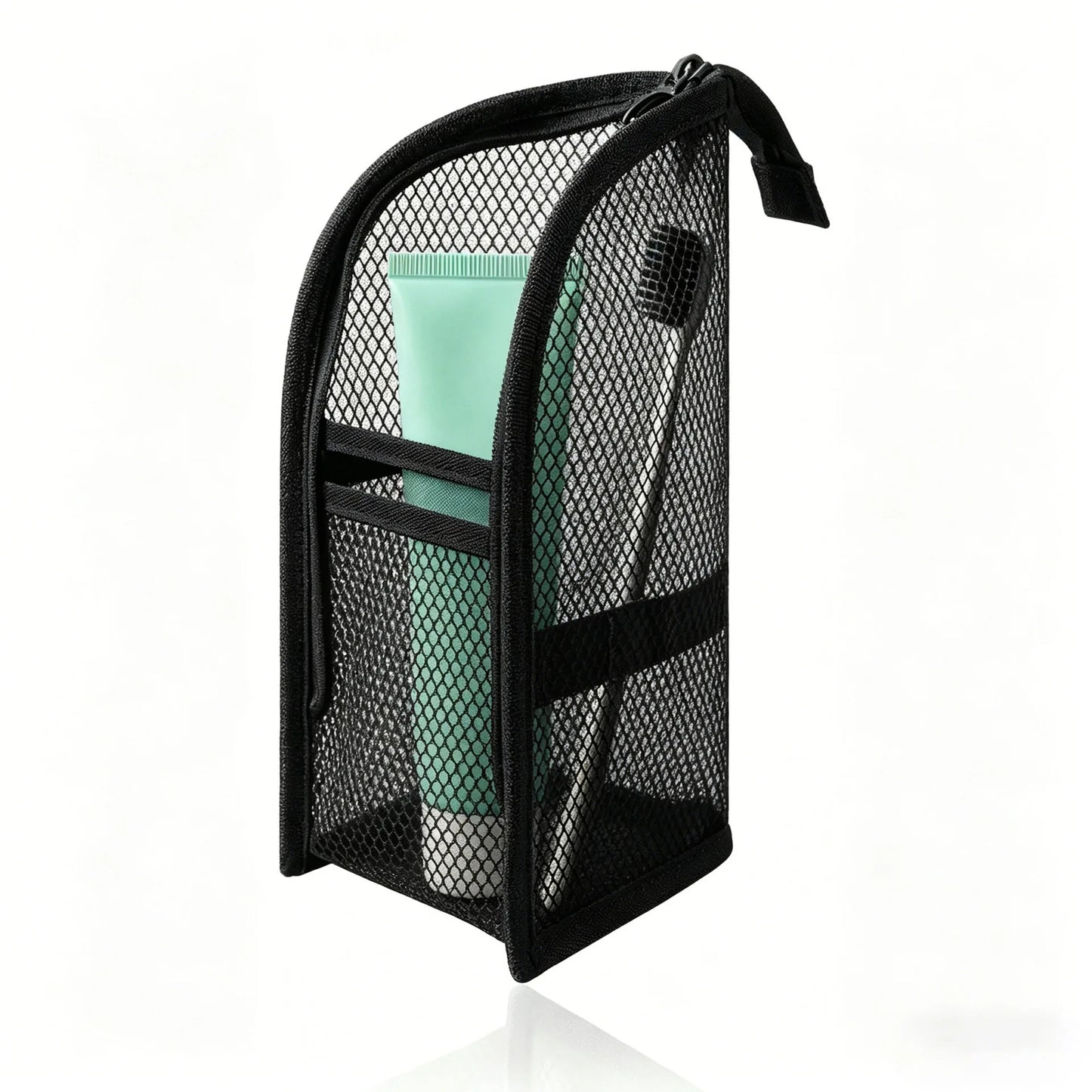 Standing Mesh Toiletry Bag Portable EVA Waterproof Travel Foldable Toothbrush Cosmetic Organizer Women Bathroom Storage Pouch