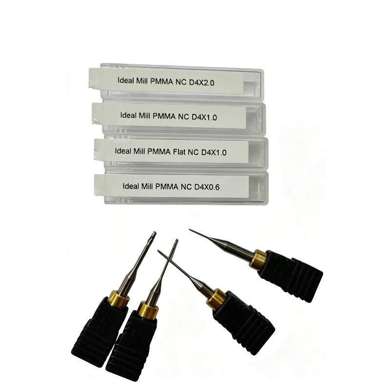 Ideal Mill Zotion Zirconia Wax PMMA Milling Cutters CADCAM  DC,DLC Coating Shank D4mm Length 50mm