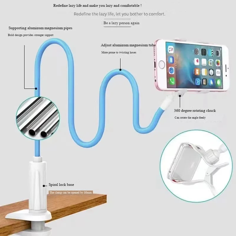 Universal Mobile Phone Holder Flexible Lazy Holder Adjustable Cell Phone Clip Home Bed Desktop Mount Bracket Smartphone Stand