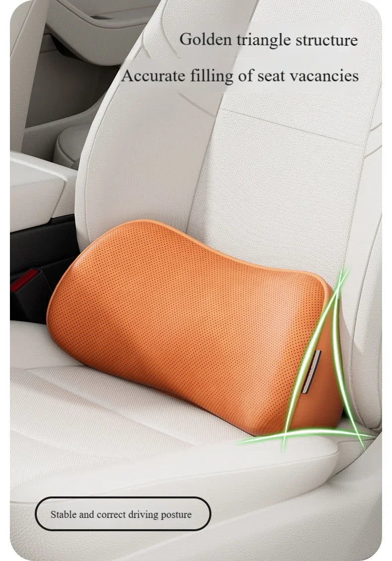 Car Seat Pillow Memory Foam Lumbar Support Breathable Back Protector Suitable for Office Chairs and Car Interior Accessories