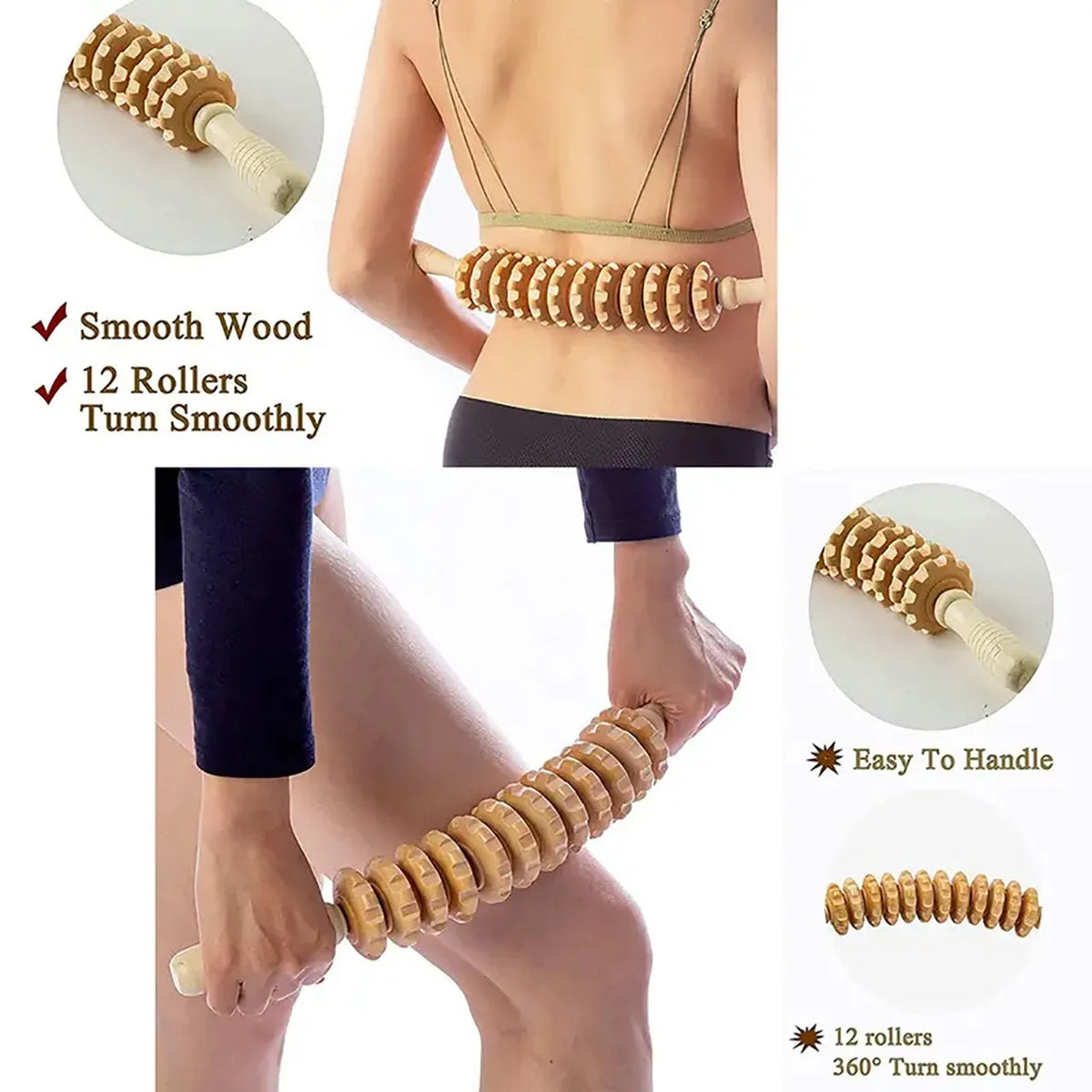 Wooden Fascia Body Massager Roller
