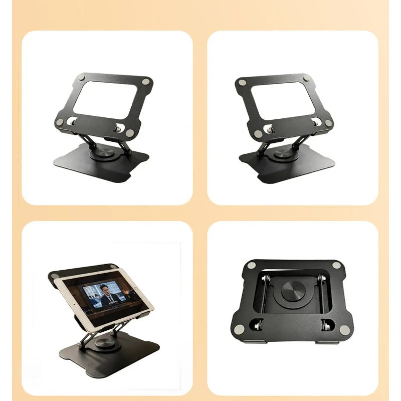 Laptop Stand Made Of Carbon Steel, Rotatable, For Office Desktop, Foldable, Adjustable Height, Enhances Heat Dissipation