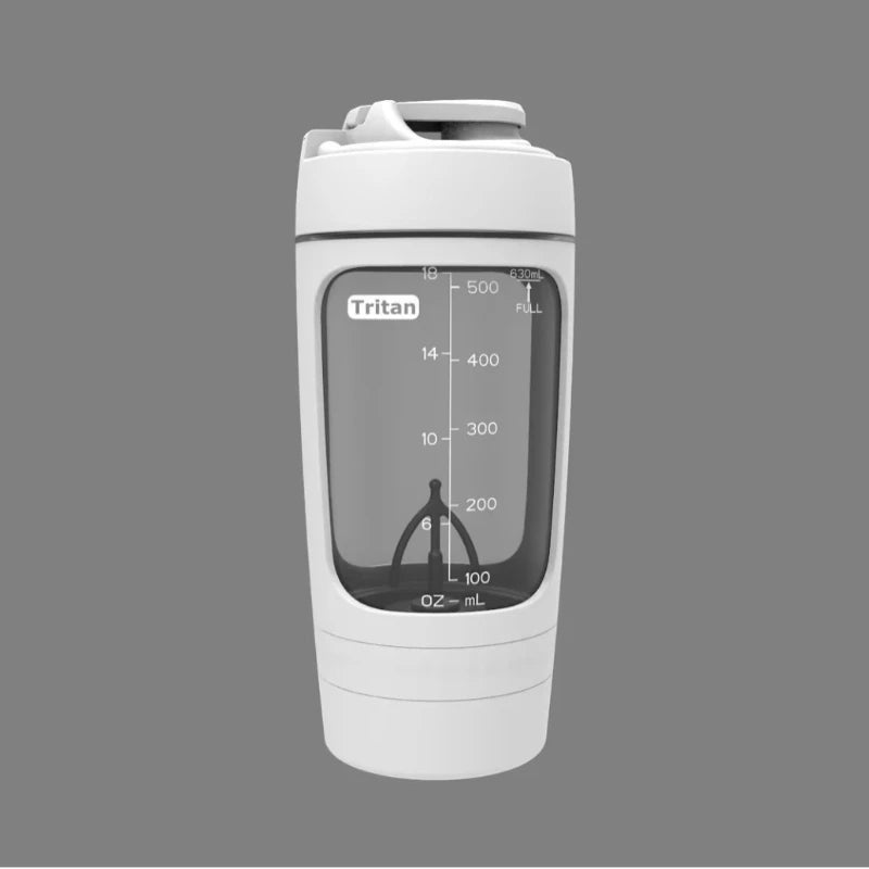 630ml Electric Protein Shaker Cup with Powder Storage Container Mixer Cup Gym Sport Water Bottles with Wire Whisk Ball Drinkware