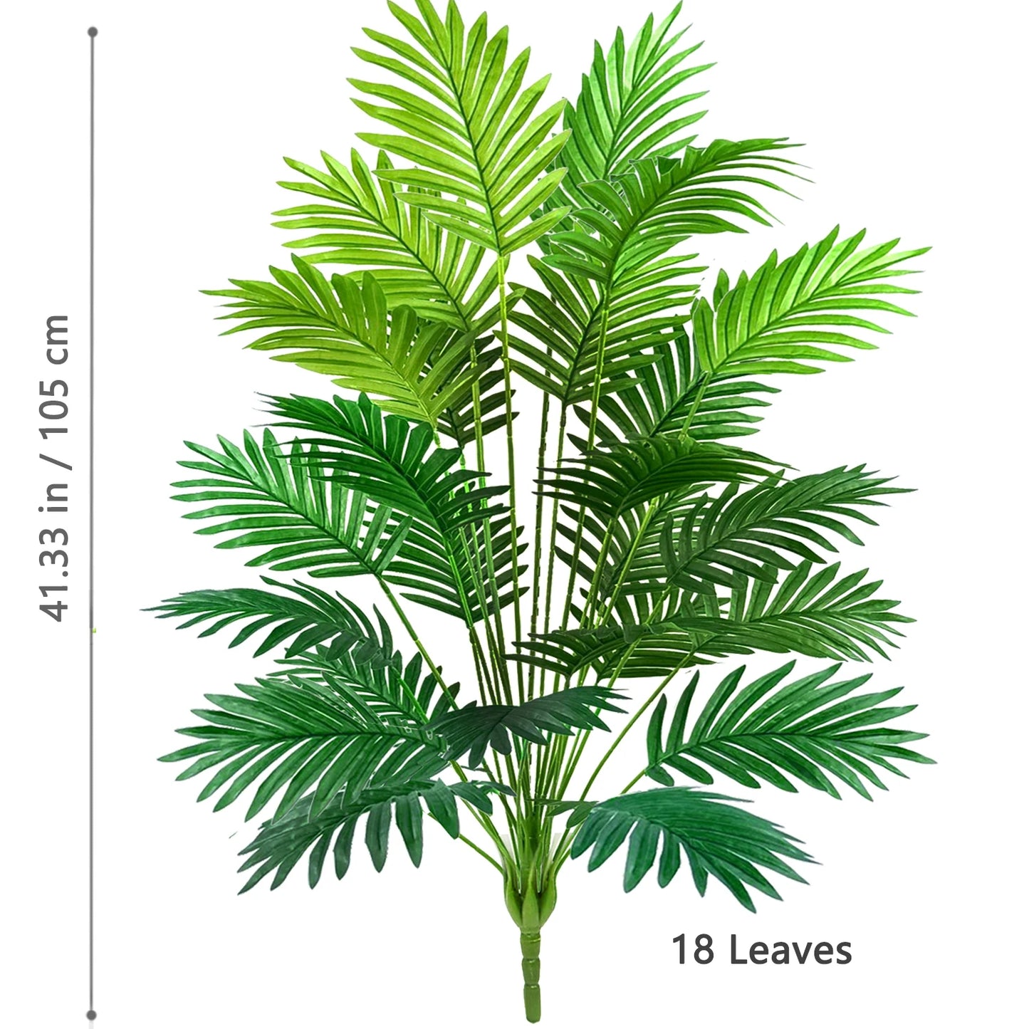 52-145cm  Artificial Palm Tree Tropical Fake Plant Green Plastic Palm Leaf Branches Suitable for Home Garden Decoration