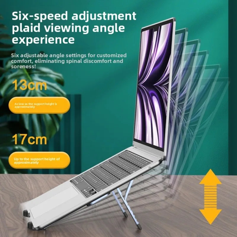 Aluminum Alloy Laptop Stand Foldable Lightweight Tablet Stand Laptop Holder with Height Adjustment for Business Travel