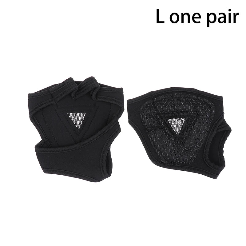 1 Pair Hand Wrist Palm Protector Gloves Gym Fitness Heavy Glove Gloves Half Non-Slip Wrist Finger Weightlifting Sport Support