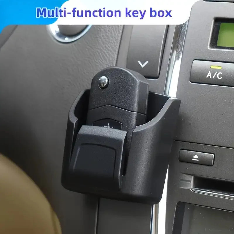 Car Key Holder Clip Car Interior Storage Box Dashboard Organizer Adhesive Mount For Card Key Rack Universal Fit