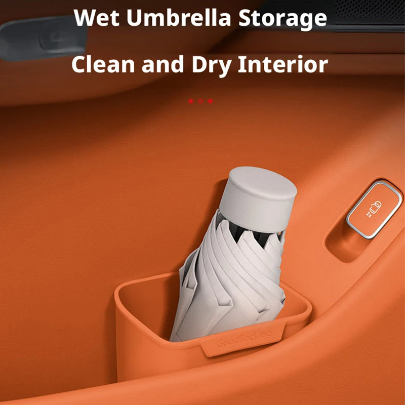 SEAMETAL 1/2PCS Car Door Silicone Trash Can Multifunctional Garbage Bin Umbrella Bucket Storage Box Car Interior Accessories