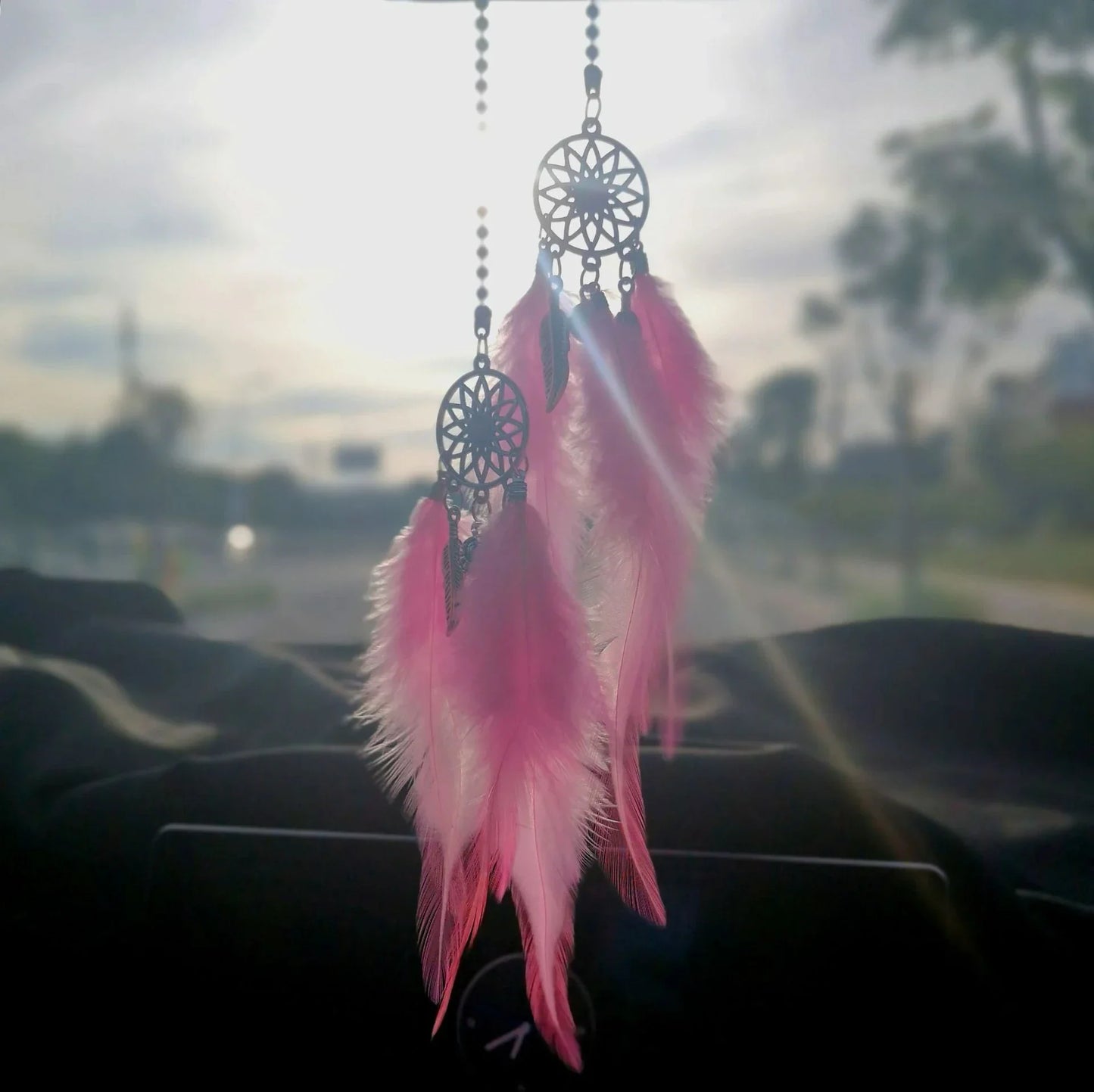 1/2pcs Dream Catcher Car Pendant for Girls Feather Mirror Hanging Pendant Home Decor Lucky Car Ornament Car Interior Accessories