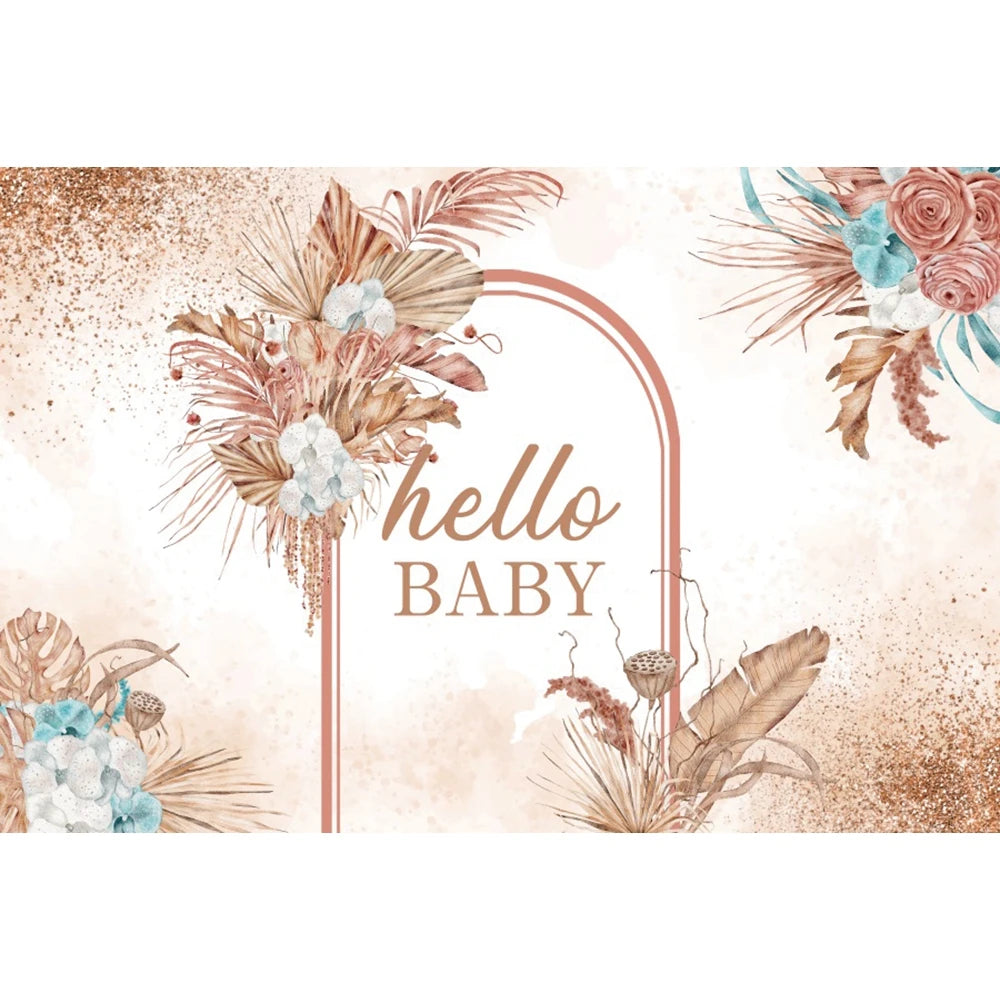 Happy Birthday Backdrop Gold Frame Frame Flower Butterfly Baby Shower Adult Anniversary Birthday Party Photography Background