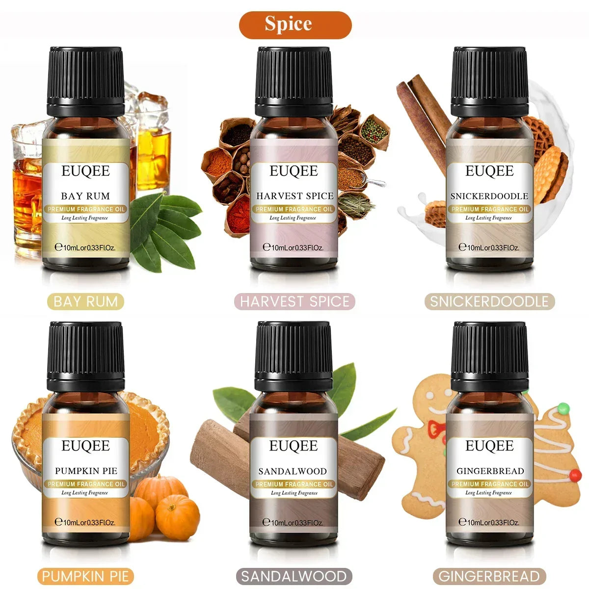 Unisex EUQEE 6pcs Fragrance Oil Gift Set