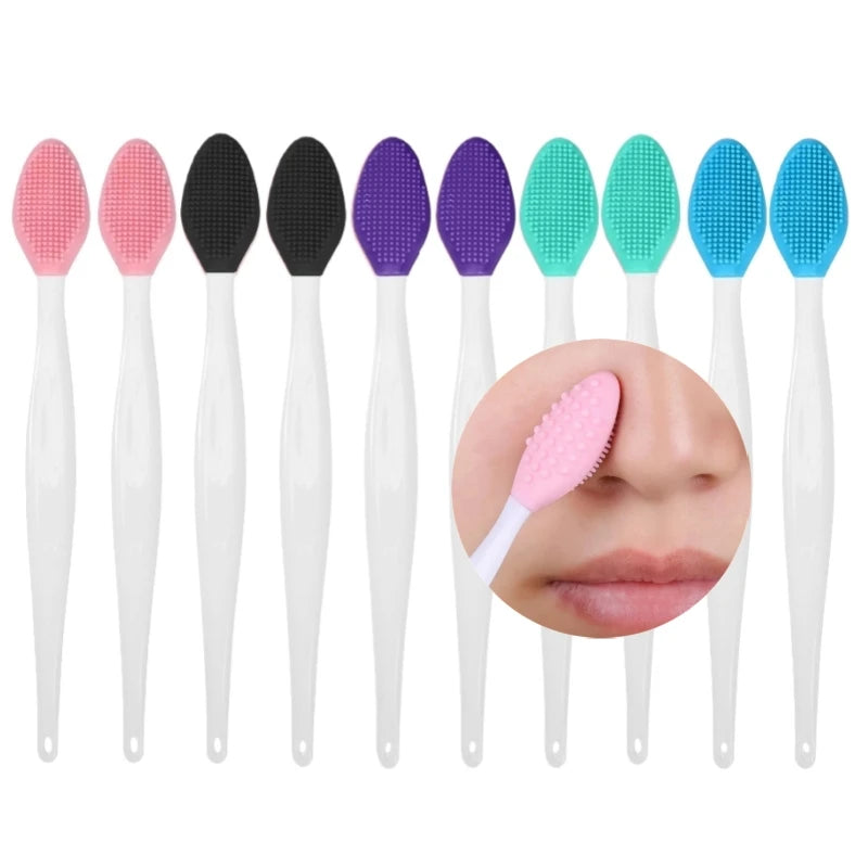 1/5/10Pcs Silicone Nose Cleansing Brush Exfoliating Massage Tools Facial Blackhead Removal Brushes Face Pore Deep Cleaning Wands