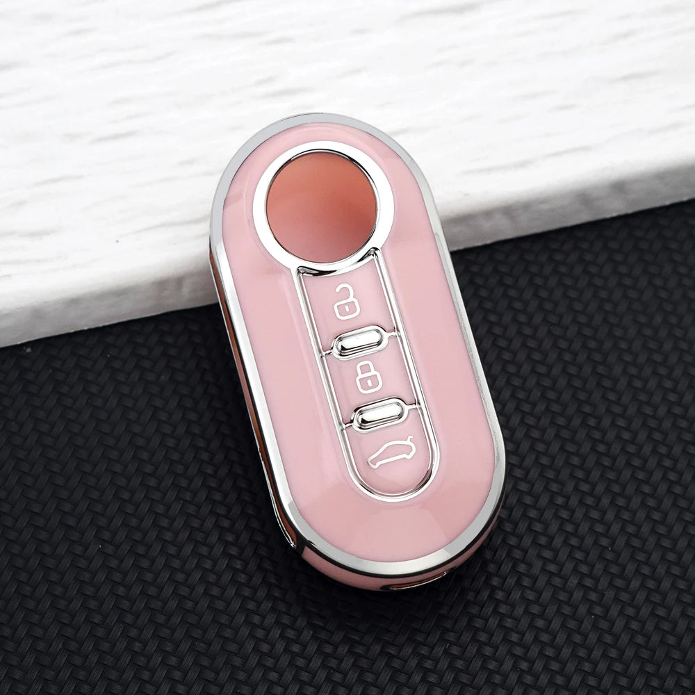 TPU Remote Car Key Shell Case for Fiat 500 Panda Punto Bravo Ducato Peugeot Boxer Citroen Jumper Auto Accessories