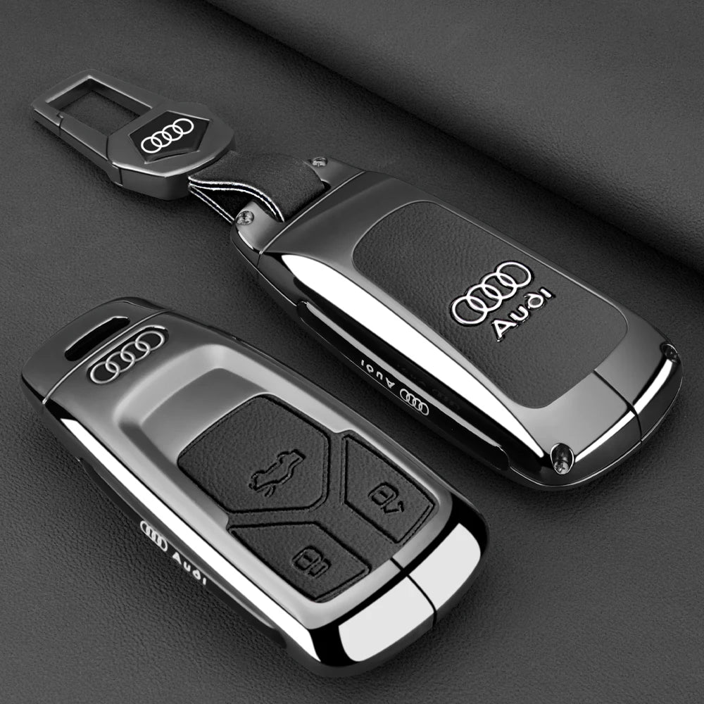 Fashion Zinc Alloy Car Key Case Cover Shell Protection For Audi A4 A4L A5 Q5 Q7 TT TTS 8S B9 2016 2017 2018 Keychain Accessories