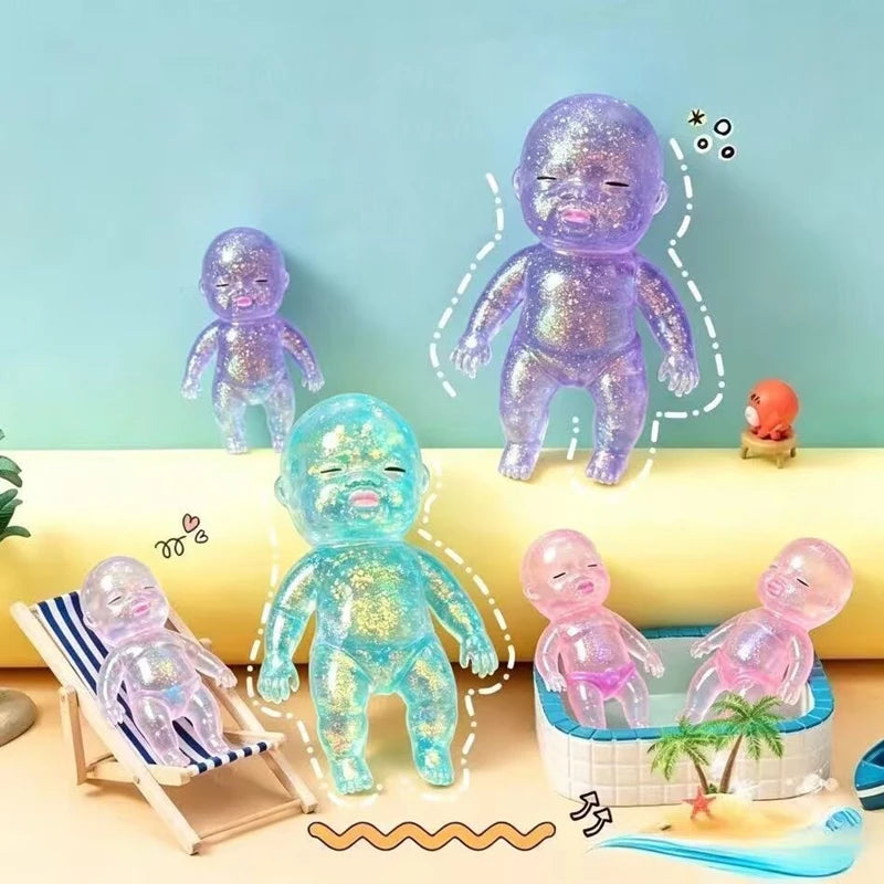 Anti-stress Squeeze Cute Toy Baby Shape Stress Relief Toy Shining Squishy Baby Stretchable Slow Rising Toy For Friends Gift New