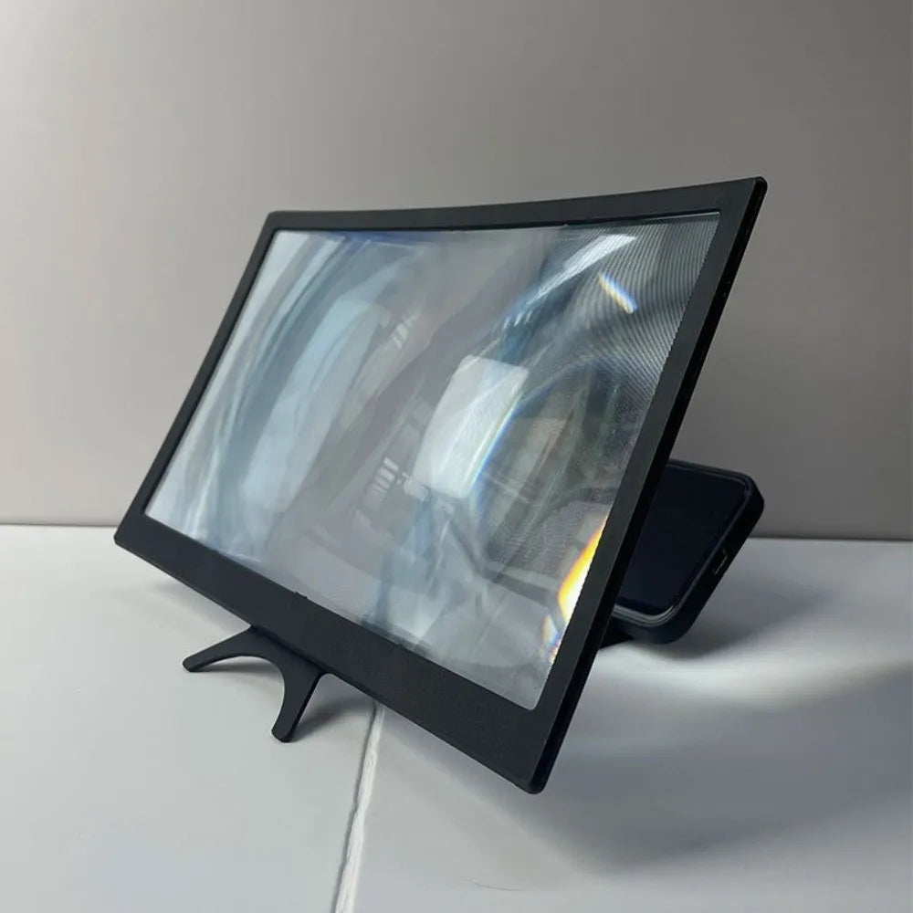 12 Inch 3D Screen Magnifier Bracket Curved Fresnel Lens Phone HD Screen Magnifier Anti Broken Eye Protection Expander Projector