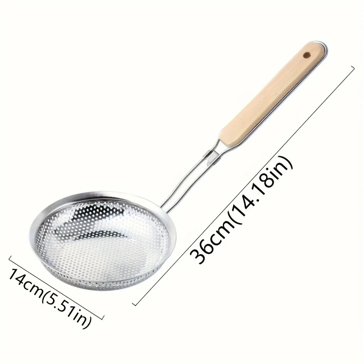 Skimmer Spoon Thickened Stainless Steel Strainer, Household Lo Mein and Dumpling Strainer, Large Kitchen Fried Strainer