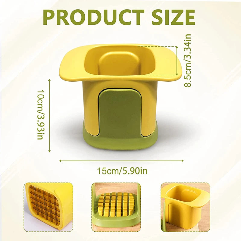 2-in-1 Vegetable Chopper Dicing Slitting Tool Hand Pressure Potato Carrot Onion Dicer Slicer Chopper Chips Cutting Box Gadgets