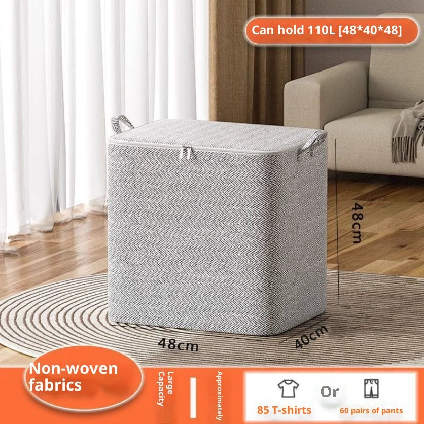 NEW 220L Big Size Clothes Storage Box With Cover Large Laundry Basket Organizer Bag For Baby Foldable